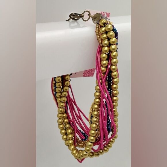 Tickled Pink Multi Strand Bracelet 9.5" - Picture 1 of 7